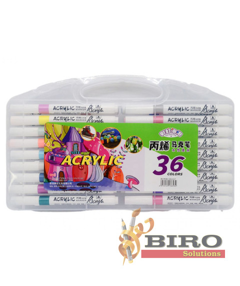 Marker Acrilic 36 culori, cutie plastic, ML50-6